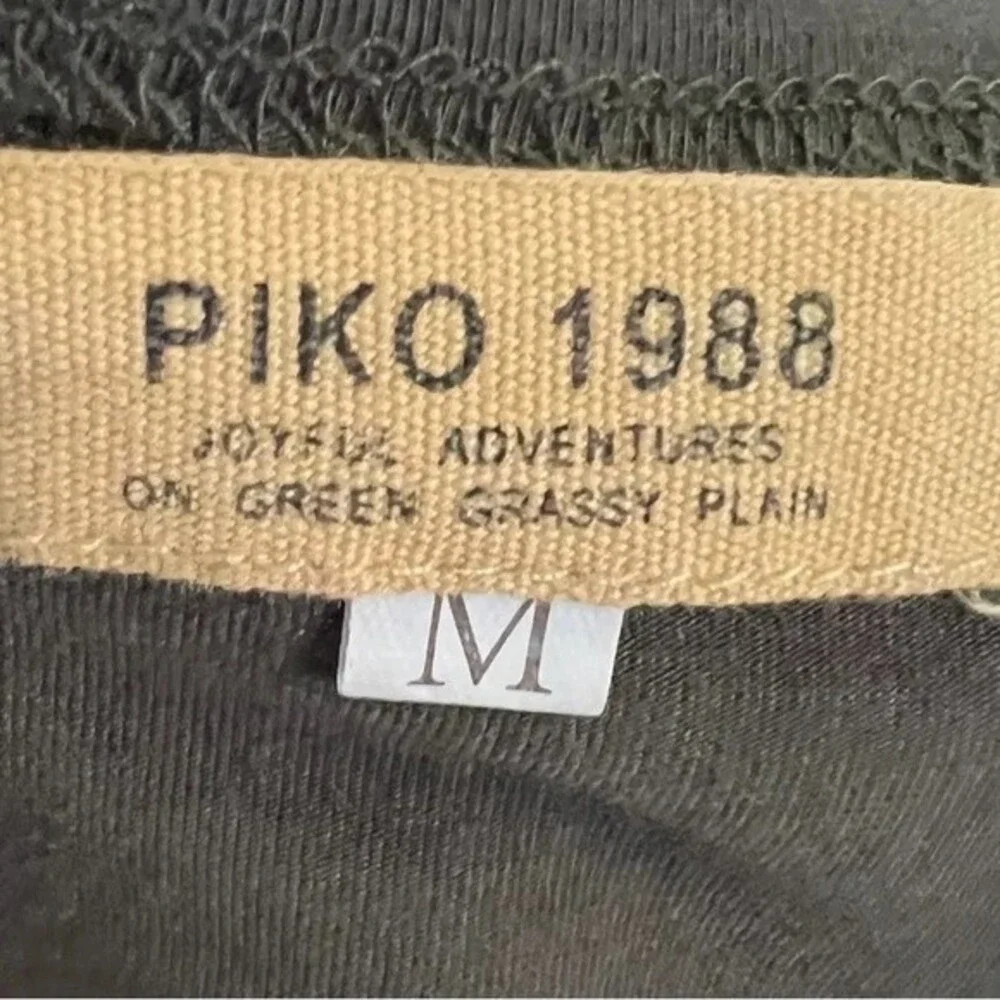 PIKO long sleeve olive green soft bamboo blend swing dress size medium - Picture 5 of 6